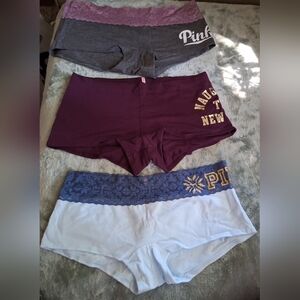 3 Pairs Pink Boyshorts Size Large